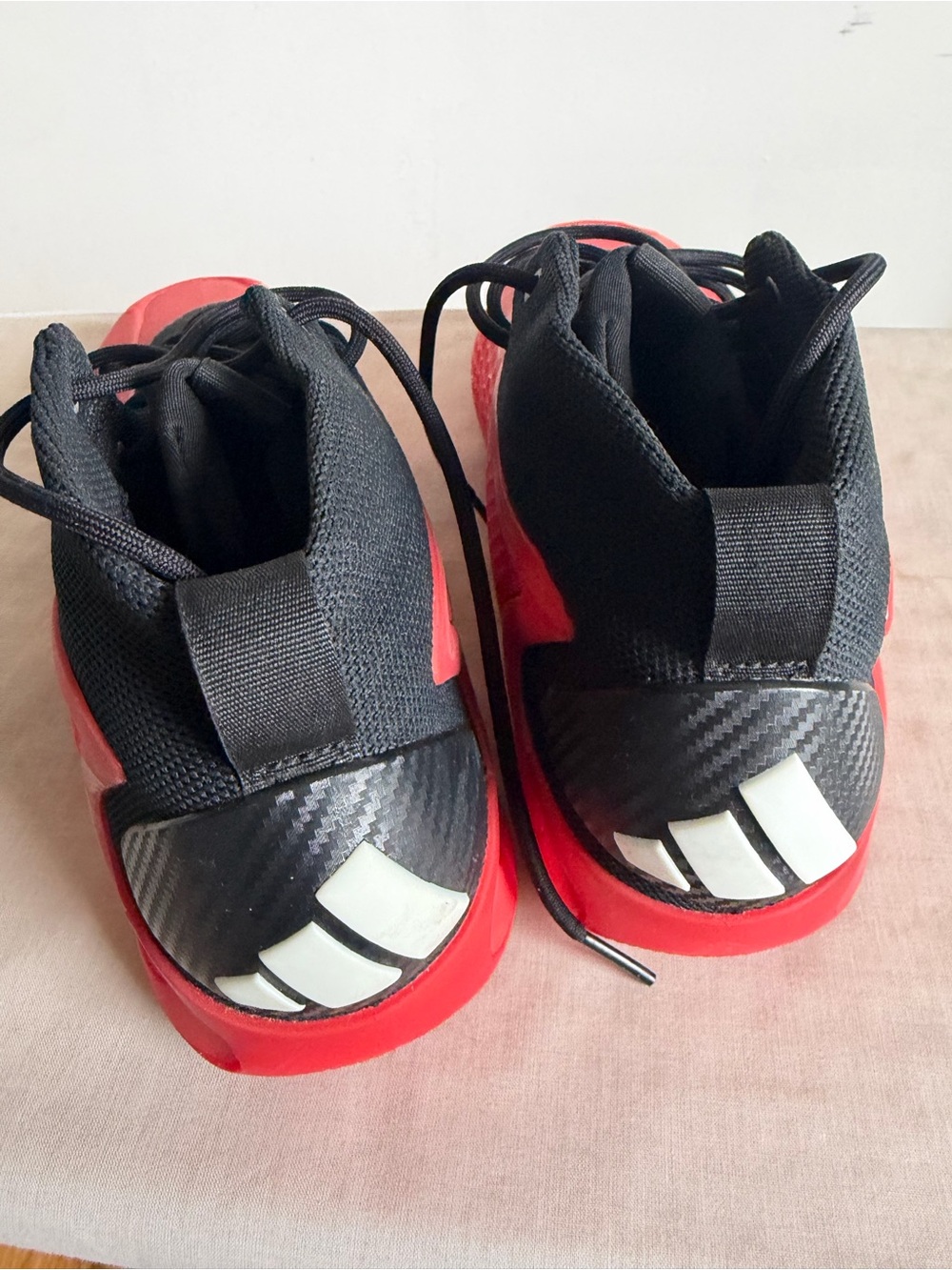adidas Men's High-Top Athletic Sneakers in Black and Red - Picture 2 of 5